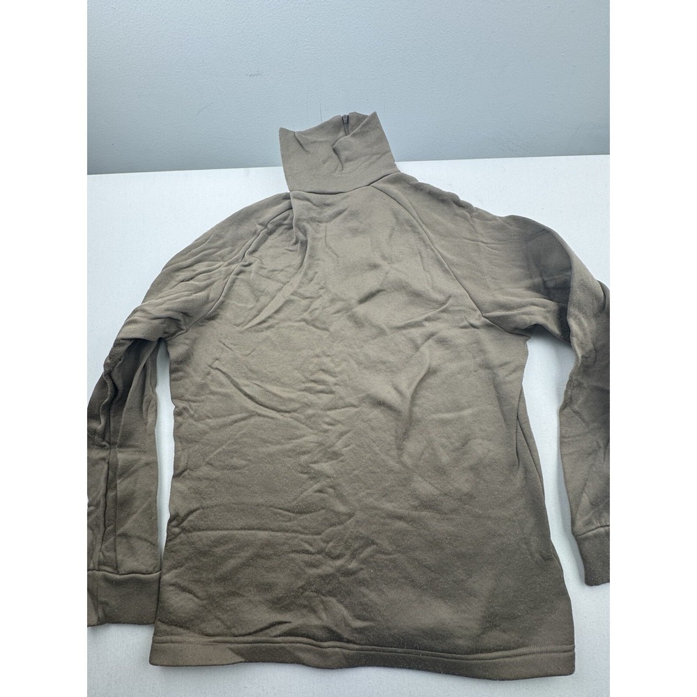 Military Shirt Mens Medium Undershirt Cold Weather Fleece Brown Sekri 1/4 Zip - Picture 12 of 15